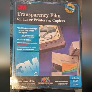 Transparency Film for Laser Printers & Copiers - Sealed Box of 50.